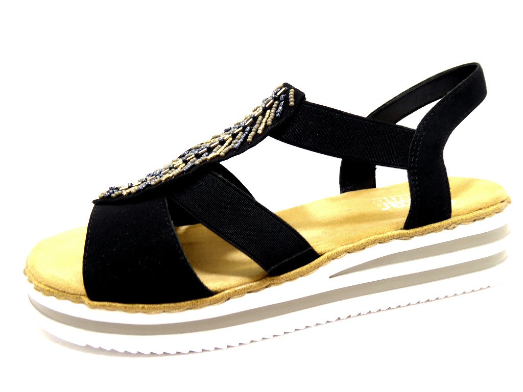 RIEKER Klassische Sandalen schwarz