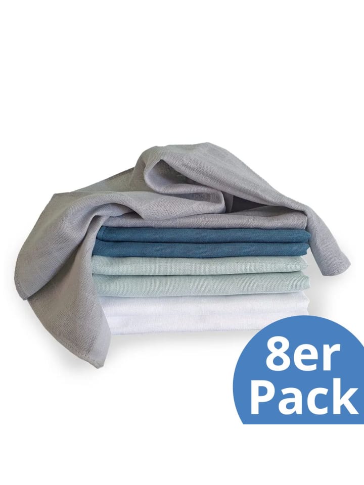 Makian Mullwindel / Mulltuch 8er Pack 80 x 80 cm - Patina in gruen,grau günstig kaufen onesize