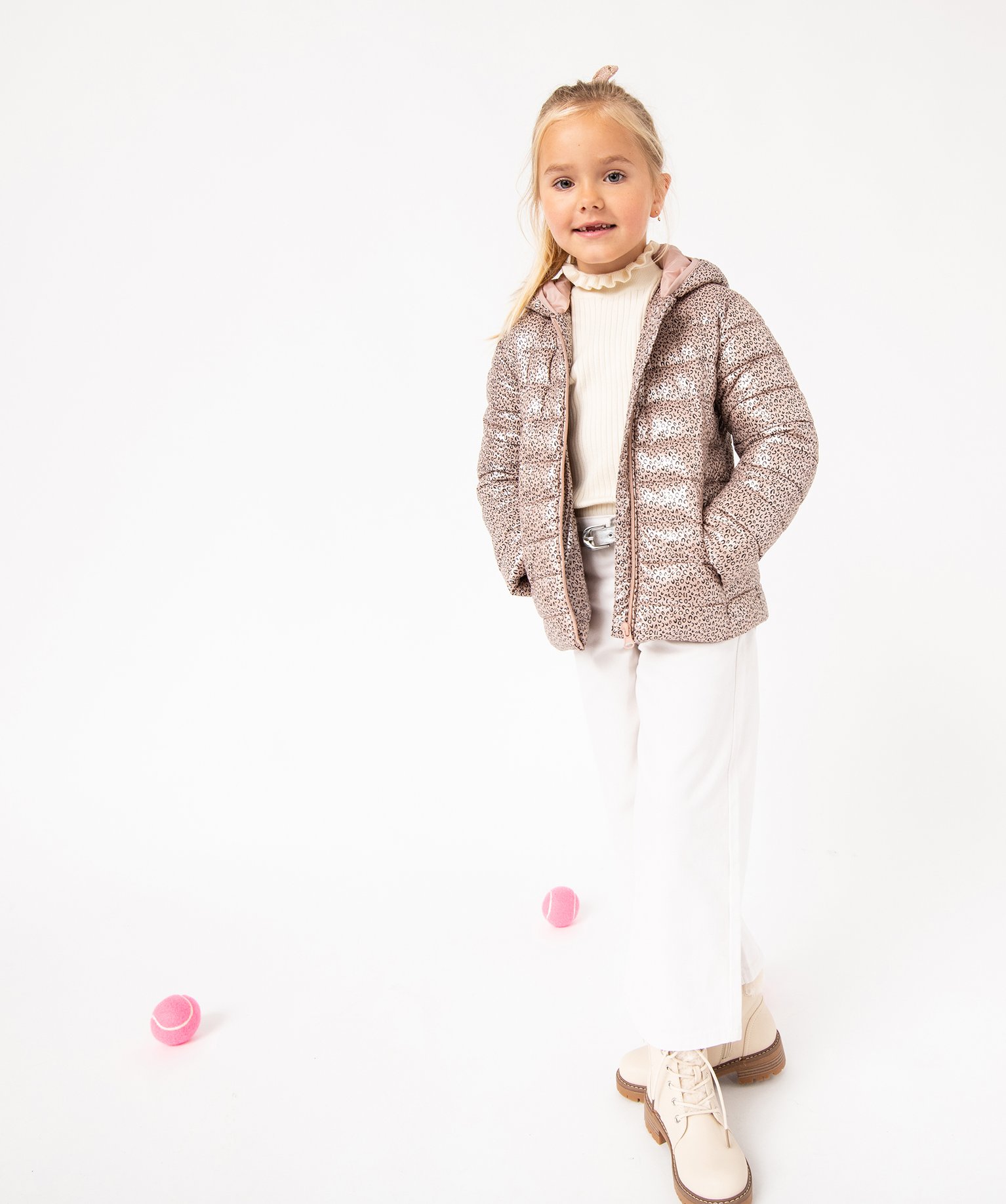 Pantalon large en toile denim colorée fille ecru | GEMO