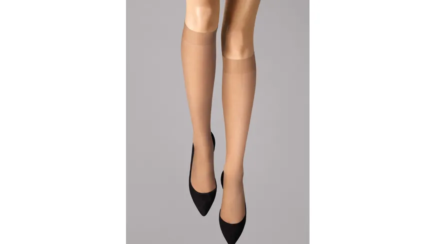 Wolford Damen Kniestrümpfe Individual Knee-Highs 10 DEN Gobi