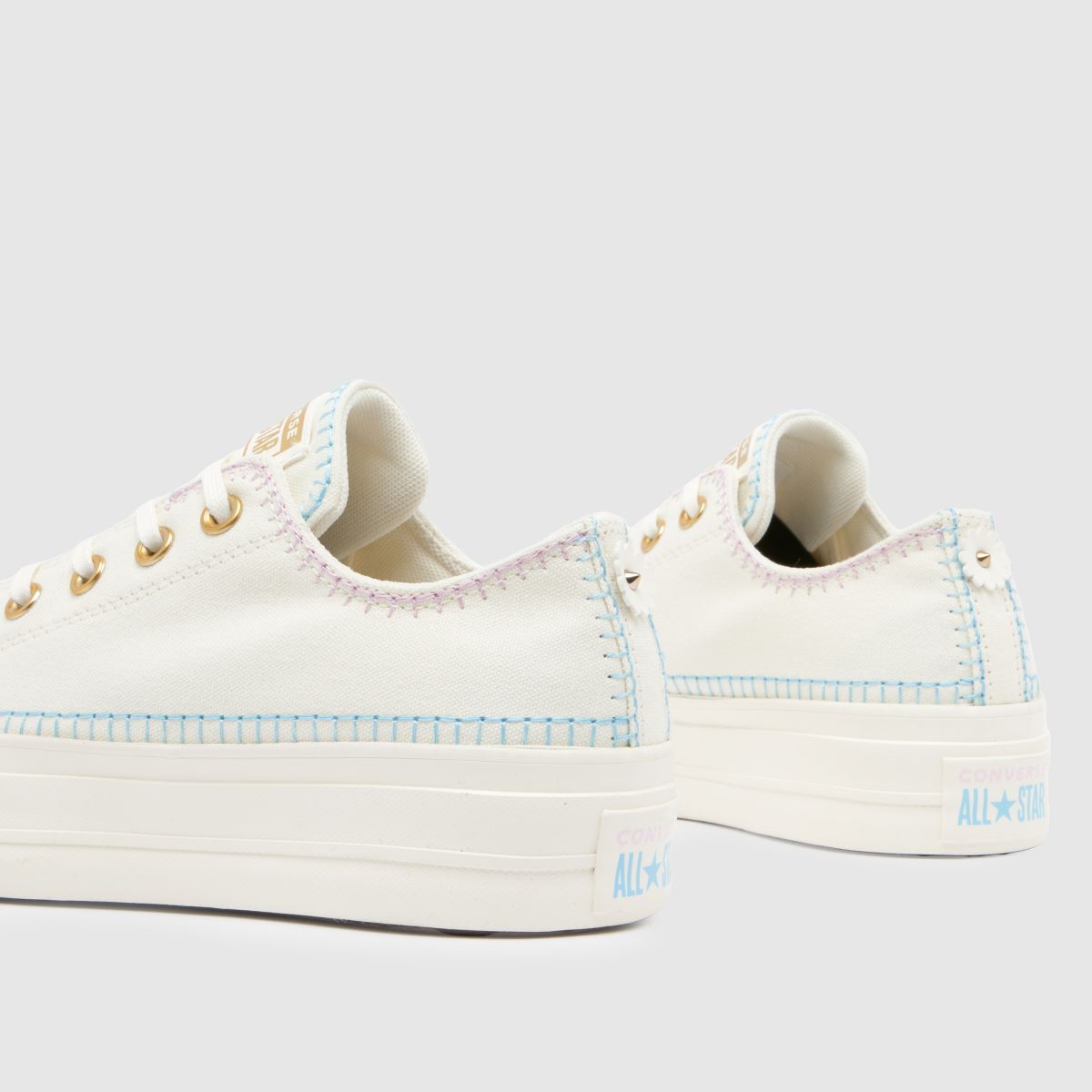 Converse All Star Lift Ox Craft Stitch tornacipő fehér és arany színben