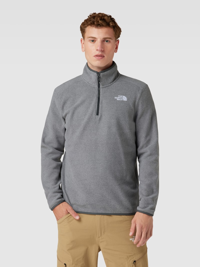 Fleecepullover mit Troyer-Kragen Modell '100 GLACIER' in silber