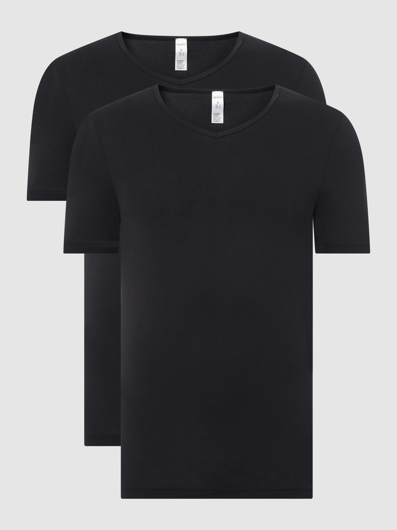T-Shirt aus Baumwolle im 2er-Pack in schwarz