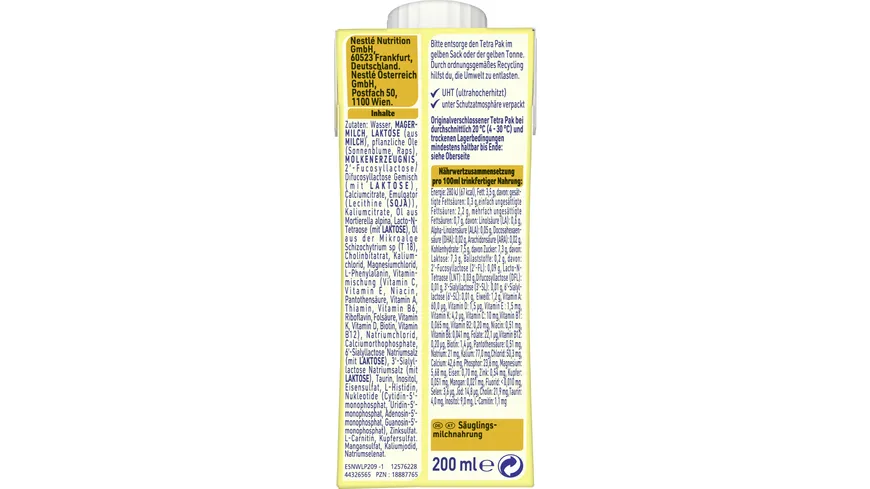 NESTLE BEBA PRE Anfangsmilch 200 ml