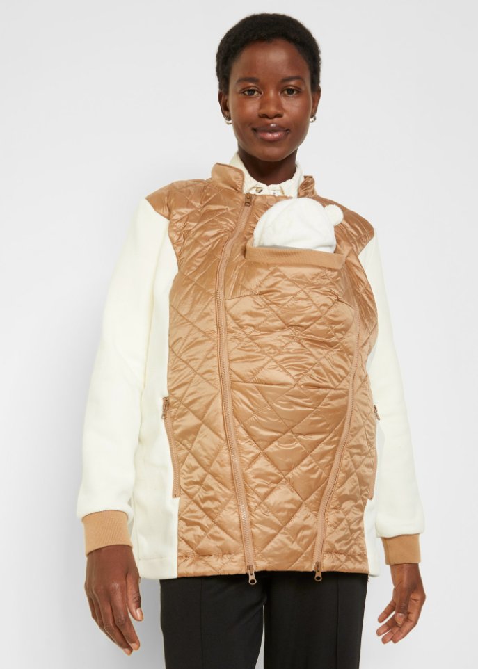Teddyfleece-Umstandsjacke / Teddyfleece-Tragejacke