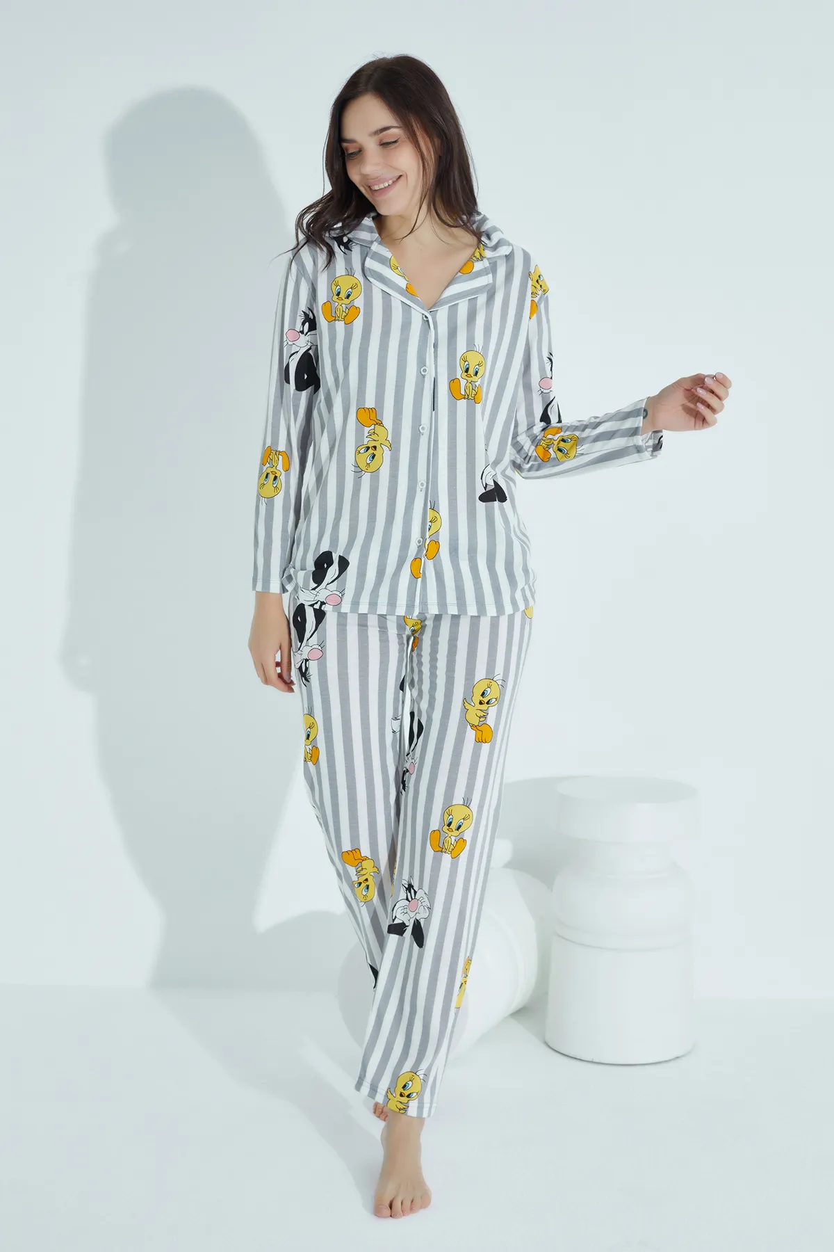 STRAWBERRY  Pyjama-Set aus Baumwolle mit Knöpfen