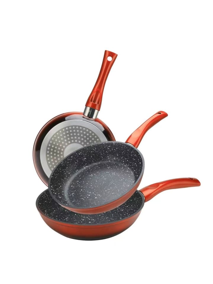 Cheffinger 3tlg Pfannenset Induktion Bratpfanne ø20-24-28cm in Rot günstig kaufen onesize