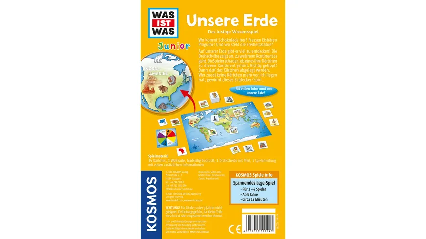 KOSMOS - Kinderspiele - WAS IST WAS Junior Unsere Erde!