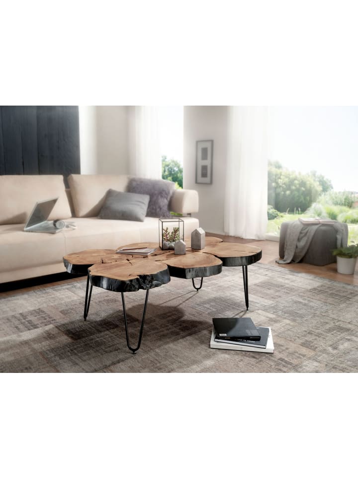 KADIMA DESIGN Couchtisch BAGLI Massiv-Holz 115 cm breit Wohnzimmer-Tisch günstig kaufen onesize
