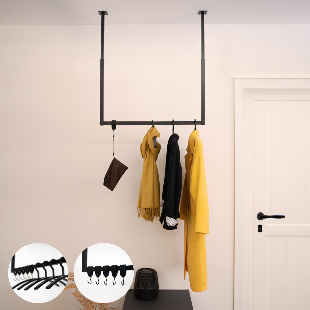 Home Deluxe Garderobenleiste inkl. Kleiderbügel und S-Haken SWAY