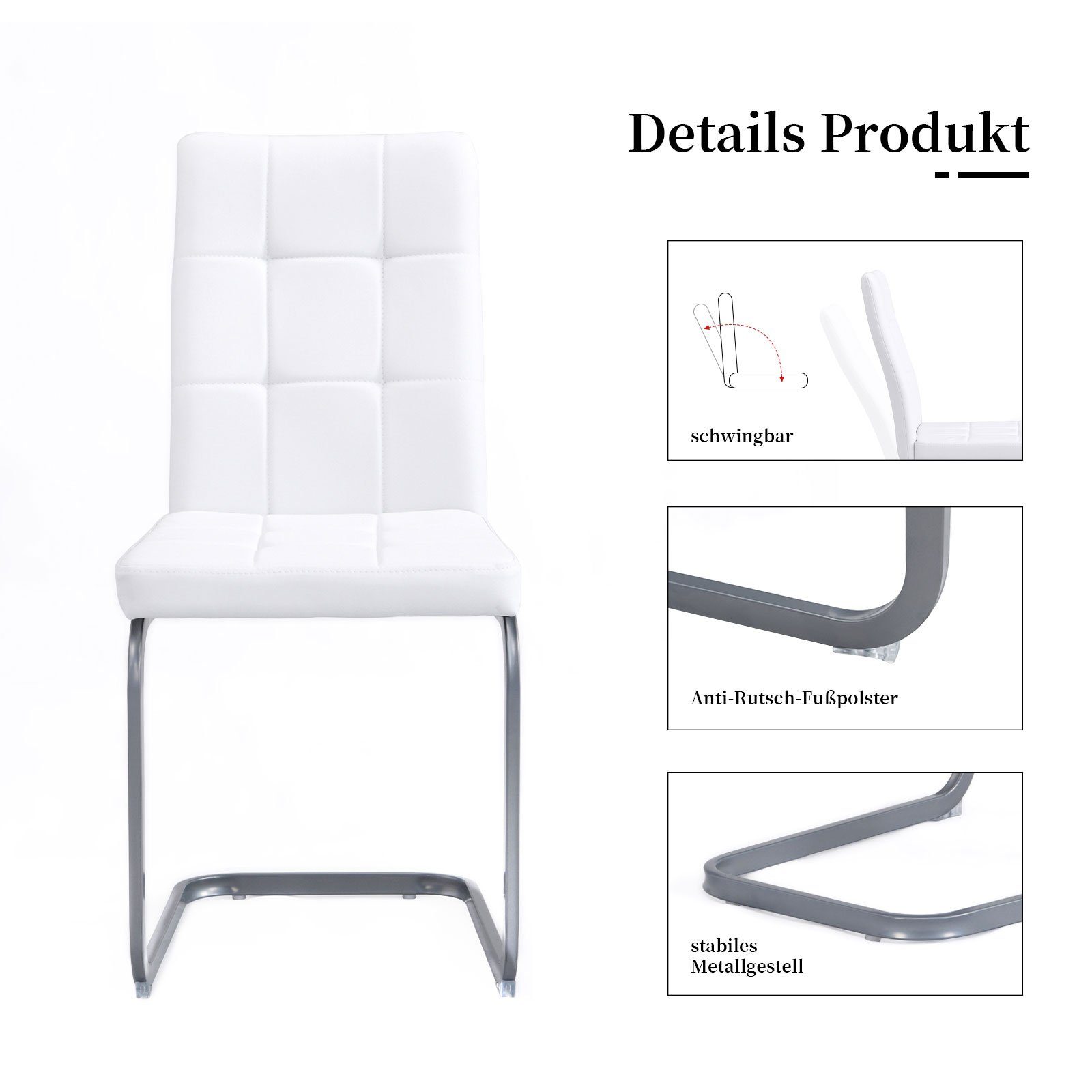 B&D home Freischwinger Freischwinger OLE (4er Set, 4 St), kippsicher, gepolstert