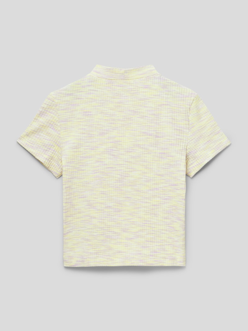 T-Shirt in Ripp-Optik in flieder