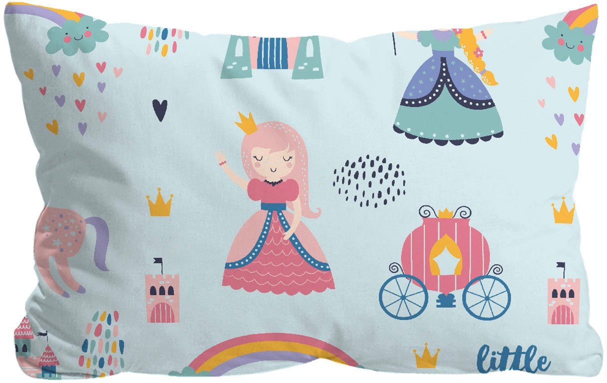 Bettwäsche kleine Prinzessin, Biberna, Feinbiber, 2 teilig, wohlig warm + weich, pflegeleicht, aus 100% Baumwolle, Reißverschluss