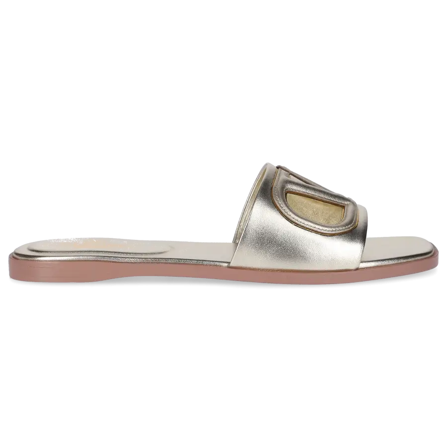 Valentino Garavani - Pantoletten VLOGO Nappaleder - gold