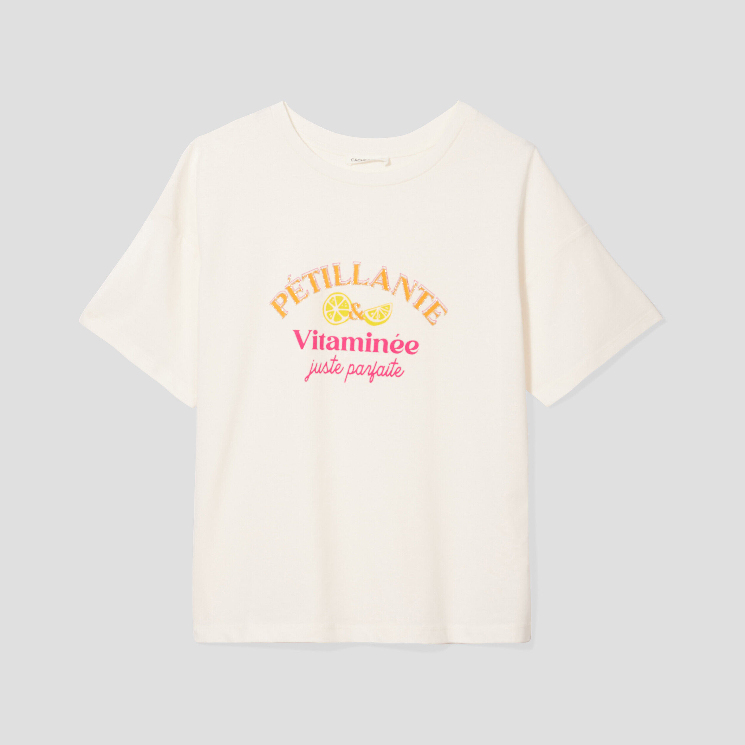 T-shirt manches courtes ecru femme | Cache Cache