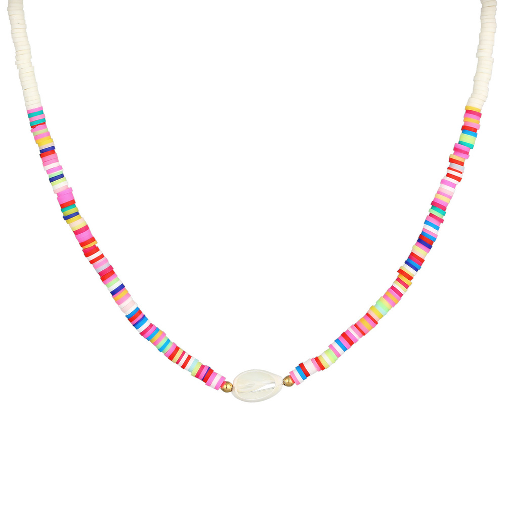 Elli Elli Collier Femmes Boho perles multicolores Coquillage en argent sterling 925 pl collier