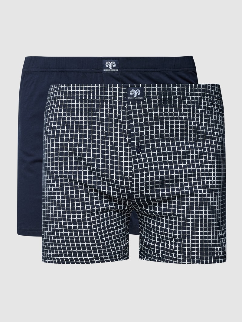 PLUS SIZE Boxershorts mit Knopfverschluss im 2er-Pack in dunkelblau