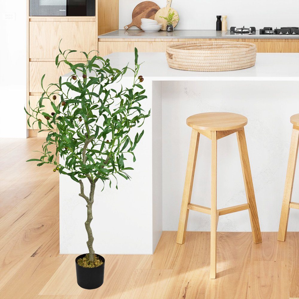 Kunstpflanze Olive Olivenbaum Kunstbaum Künstliche Pflanze 125 cm Decovego, Decovego