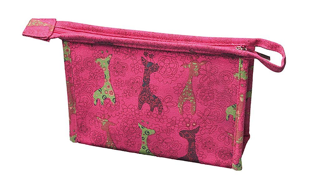 Koskaderm Kosmetikkoffer Kulturbeutel für Kinder, pink Tiermotiv, 21 x 15 Kinder Kosmetiktasche Kosmetex