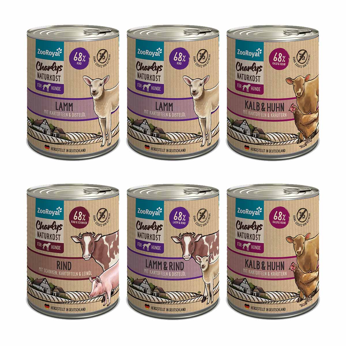 ZooRoyal Charlys Naturkost Mixpaket 6x800g kaufen