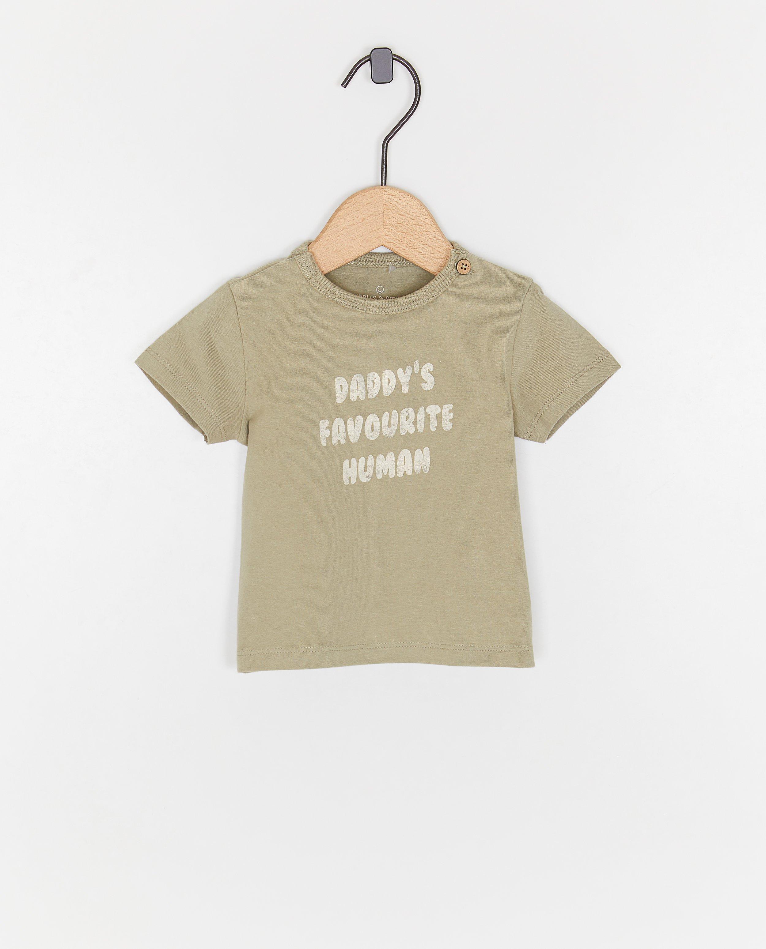 Nyfödd 50-68 T-shirt med ljusgrön text