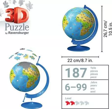 3D Puzzle Ball Kinderglobus in deutscher Sprache