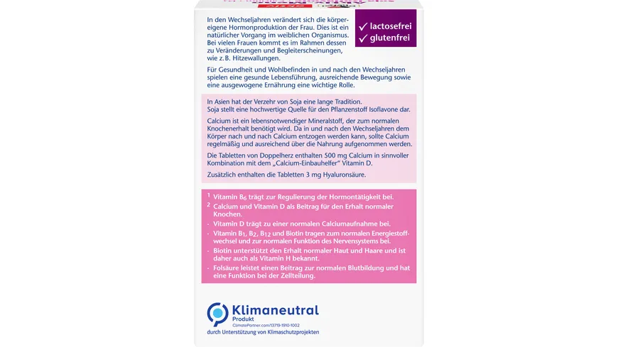 Doppelherz Aktiv-Meno Soja-Isoflavone + Calcium + D3 30 Tabletten