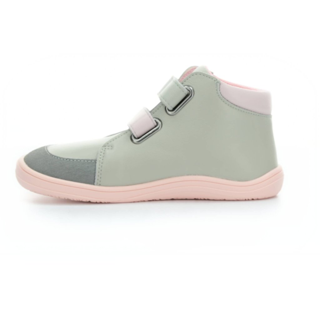 Baby Bare Febo Fall Grey/Pink Asfaltico (mit Membran) Barfuß-Stiefeletten