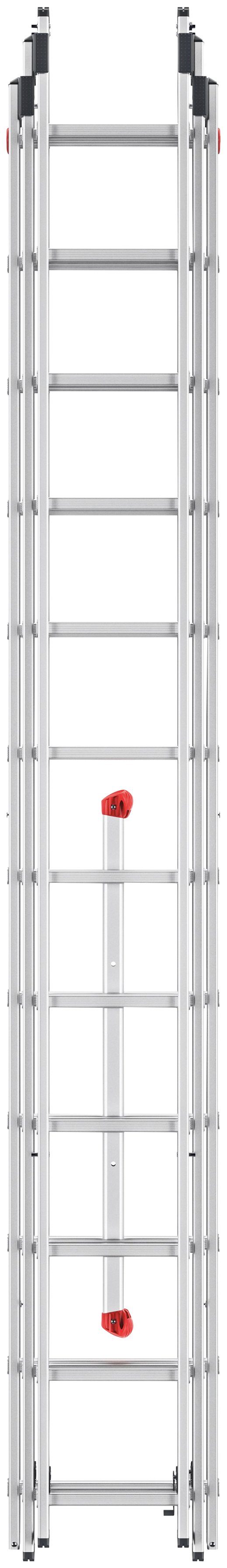 Hailo Vielzweckleiter HobbyStep combi (Set), Aluminium Kombileiter 3-teilig 3x12 Sprossen