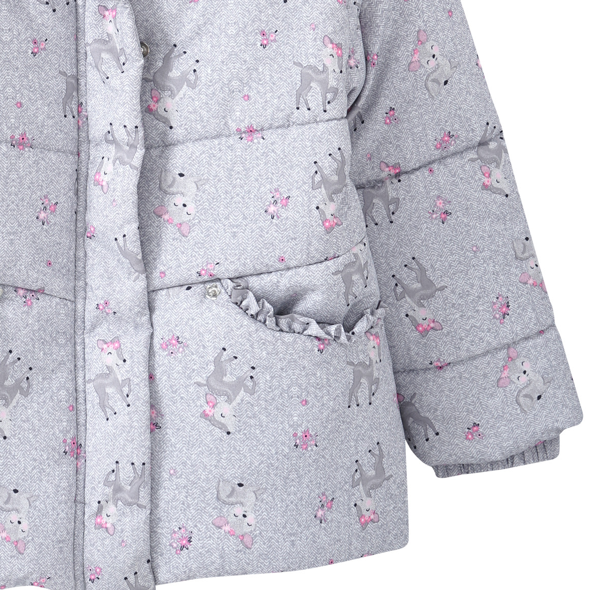 Mädchen Winterjacke mit Reh-Allover
