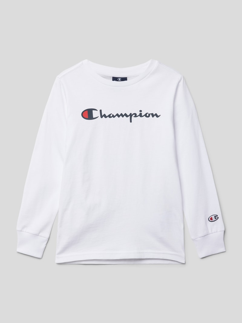 Longsleeve mit Label-Print in weiß
