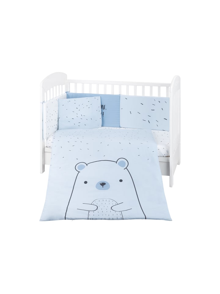 Kikkaboo Babybettwäsche Bär 6tlg 120x60 in blau günstig kaufen onesize