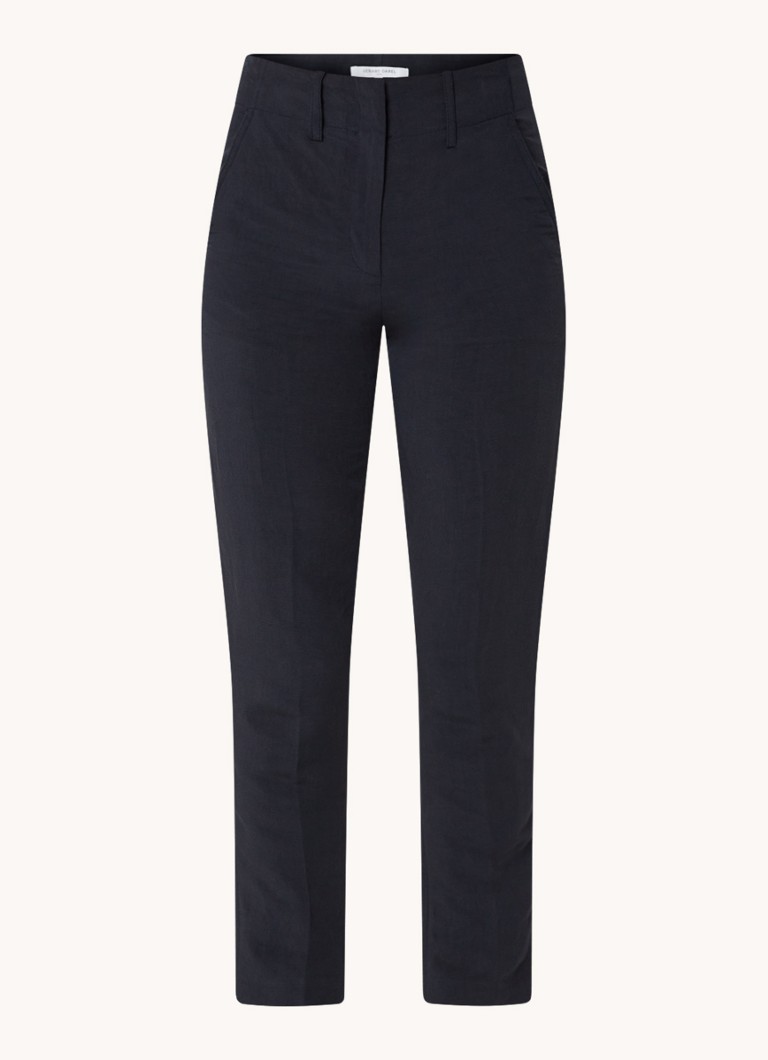 Calça cropped de cintura alta e corte reto Elinna da Gerard Darel em mistura de linho.