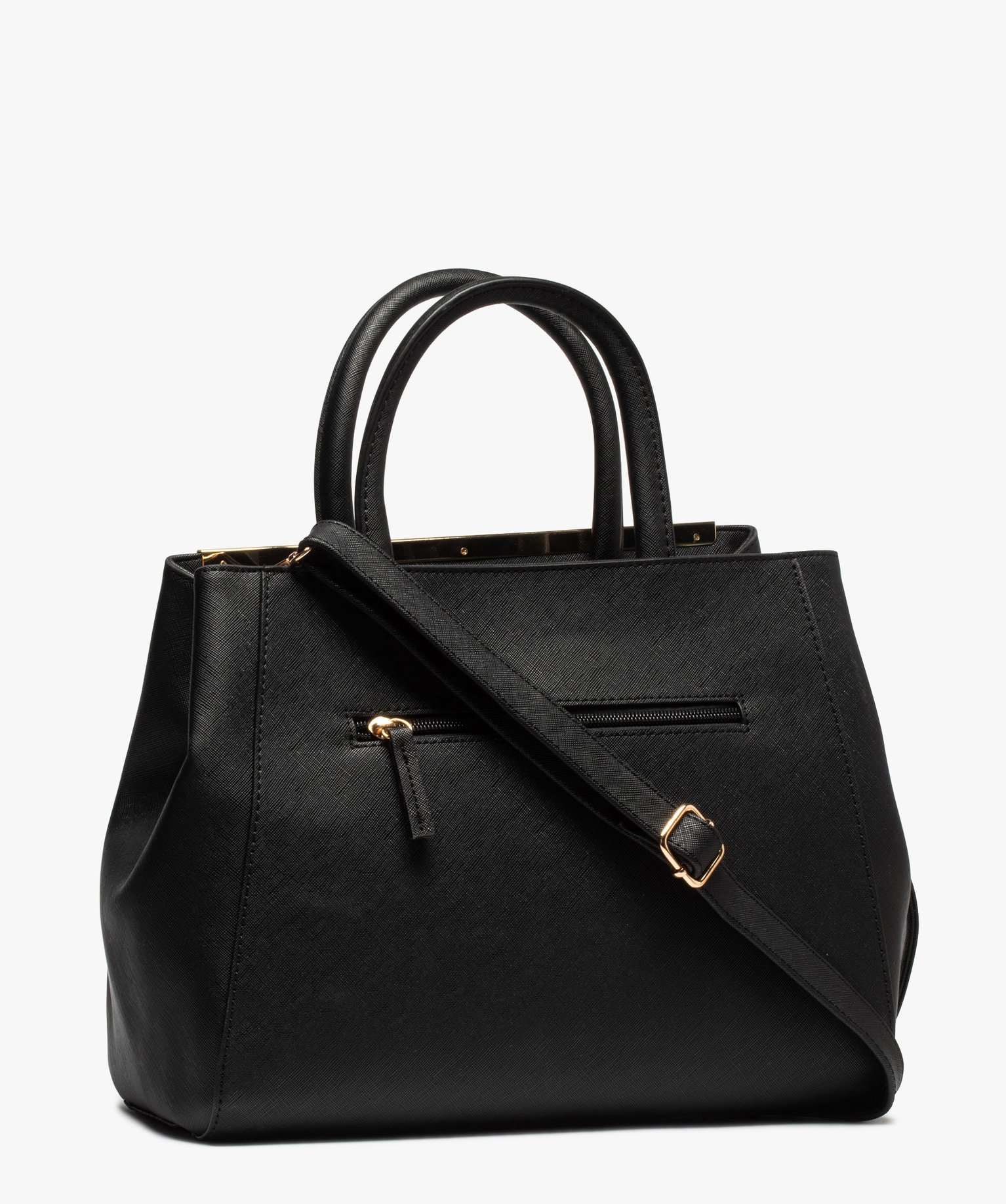 Sac à main femme à détails dorés et breloques noir | GEMO
