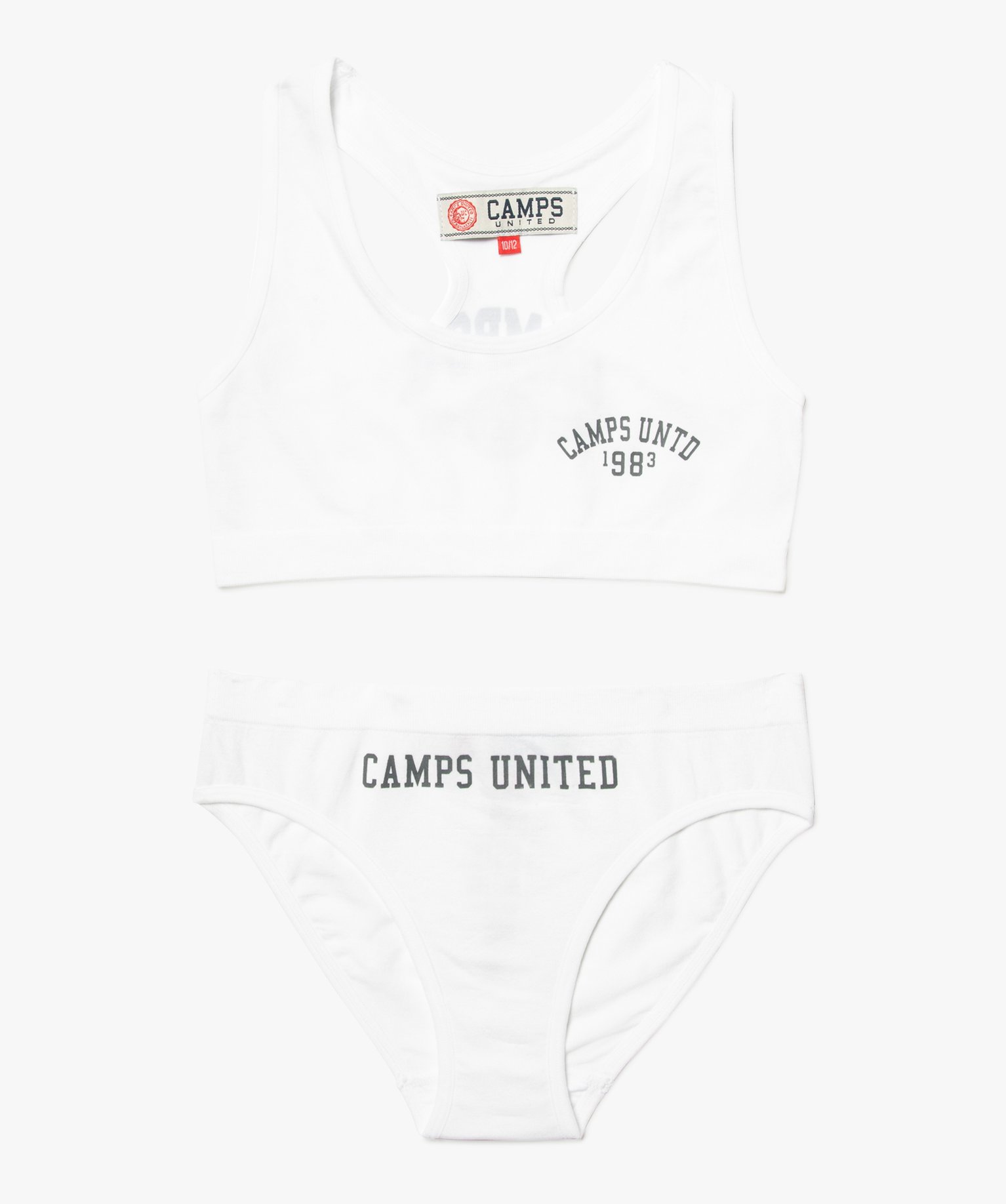 Ensemble fille 2 pièces : brassière + culotte en microfibr... blanc | GEMO