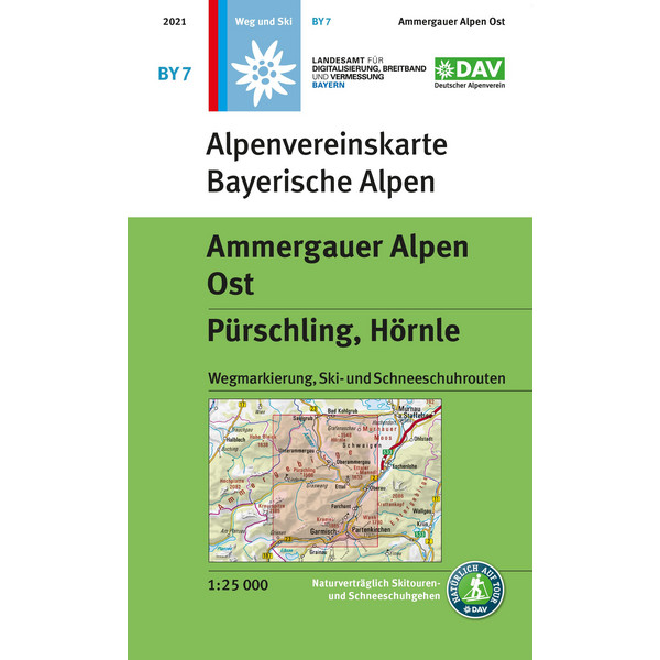AMMERGAUER ALPEN OST, PÜRSCHLING, HÖRNLE - Wanderkarte