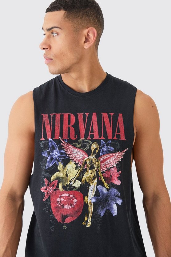 Oversize Tanktop mit Nirvana-Print
