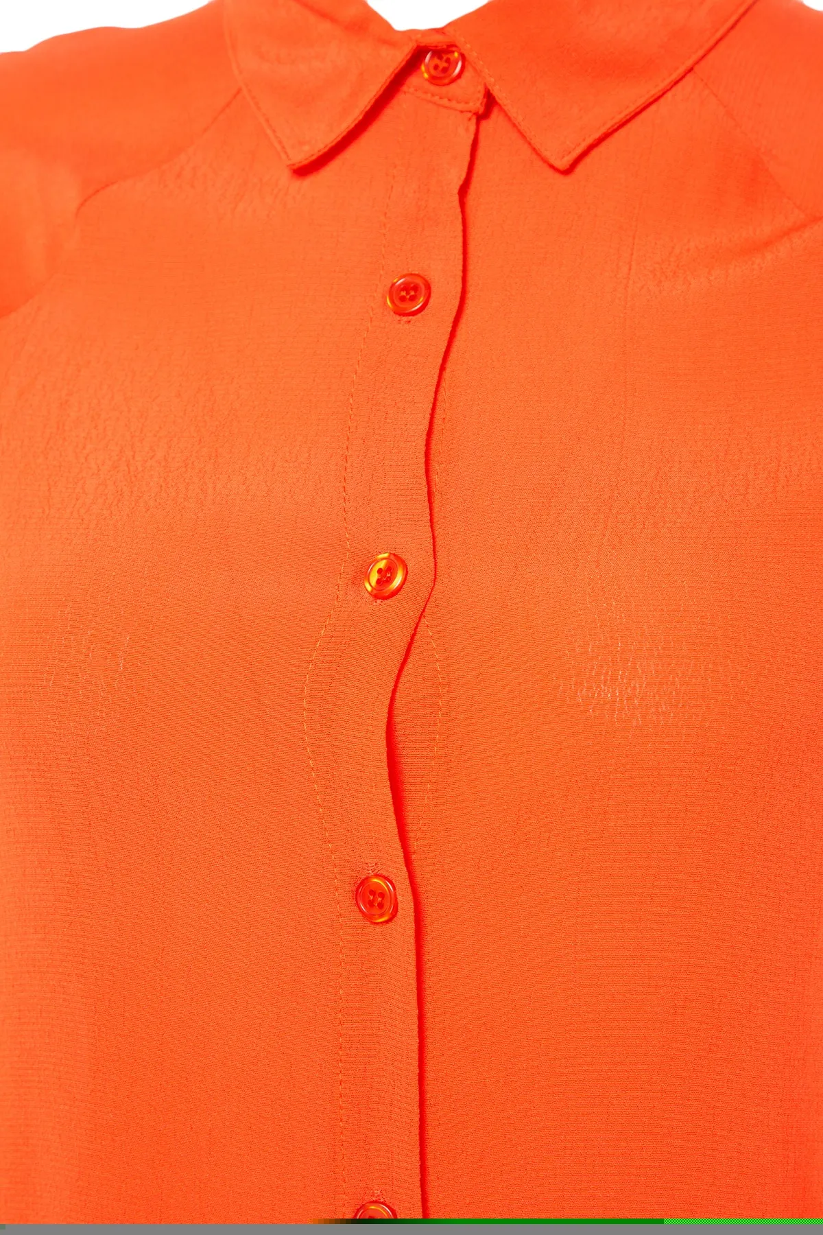 Trendyol Modest  Oranges Hemdblusenkleid aus 100 % Viskosegewebe TCTSS23EB00020