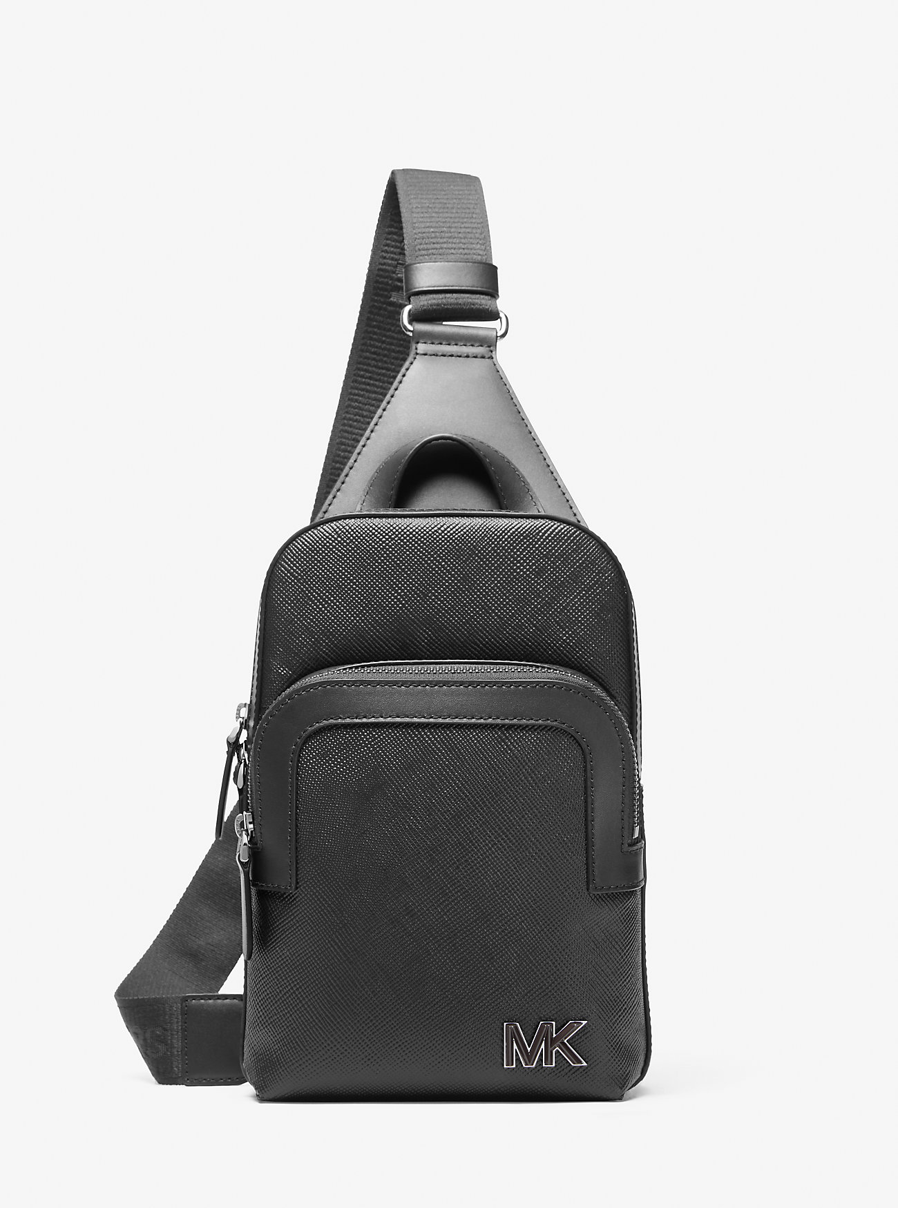 Marsupio Edison in pelle martellata antigraffio - NERO