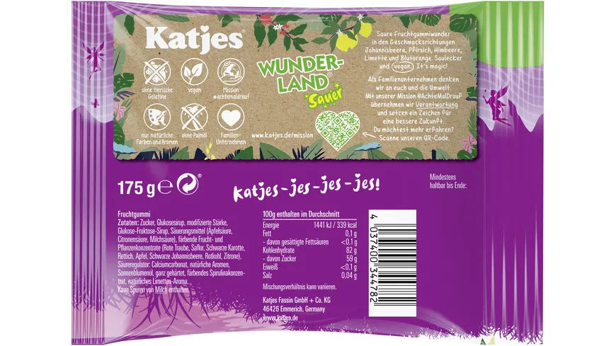 Katjes Wunderland Sauer vegan 175 g