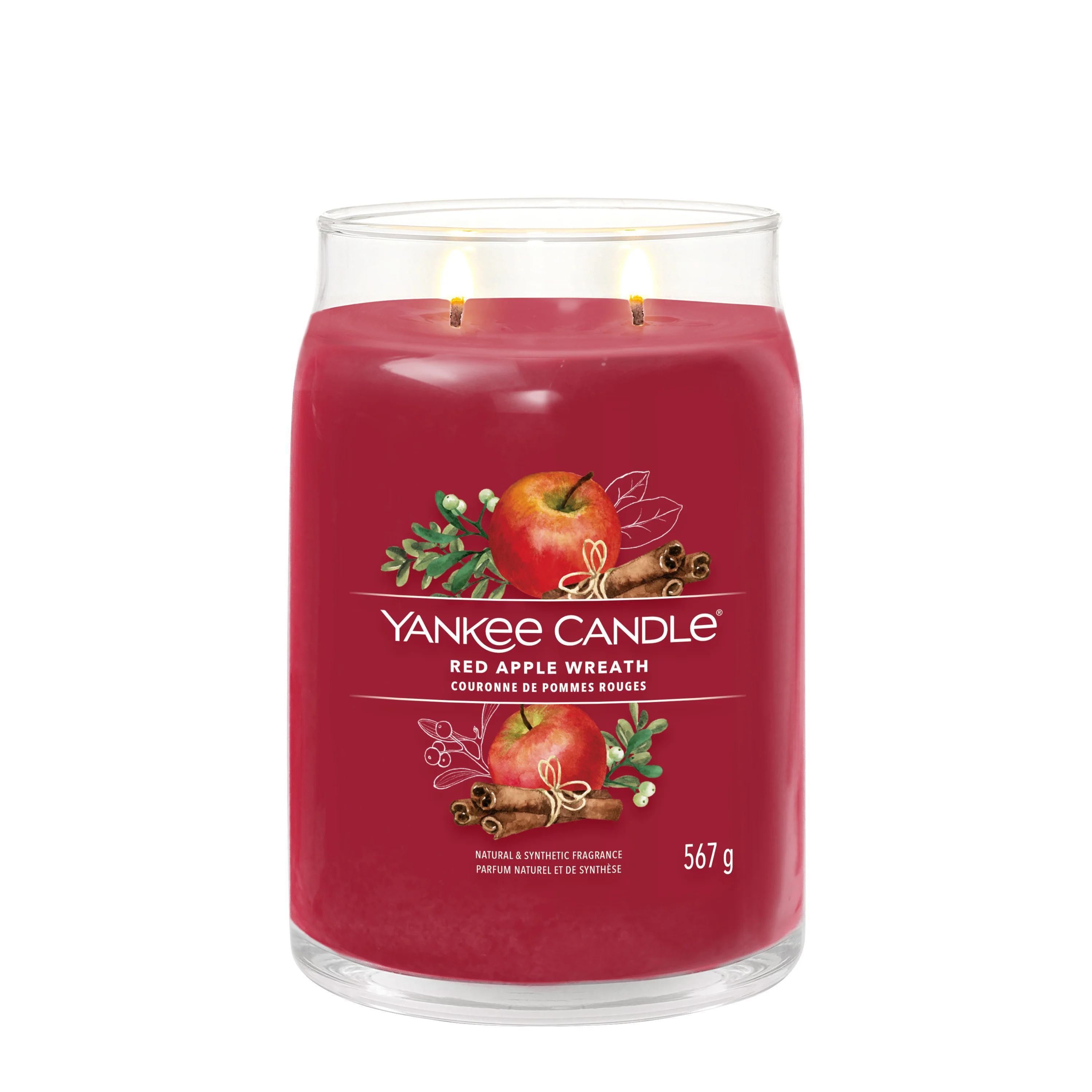 Signature Jar Candles Rød Æblekrans - Duftlys