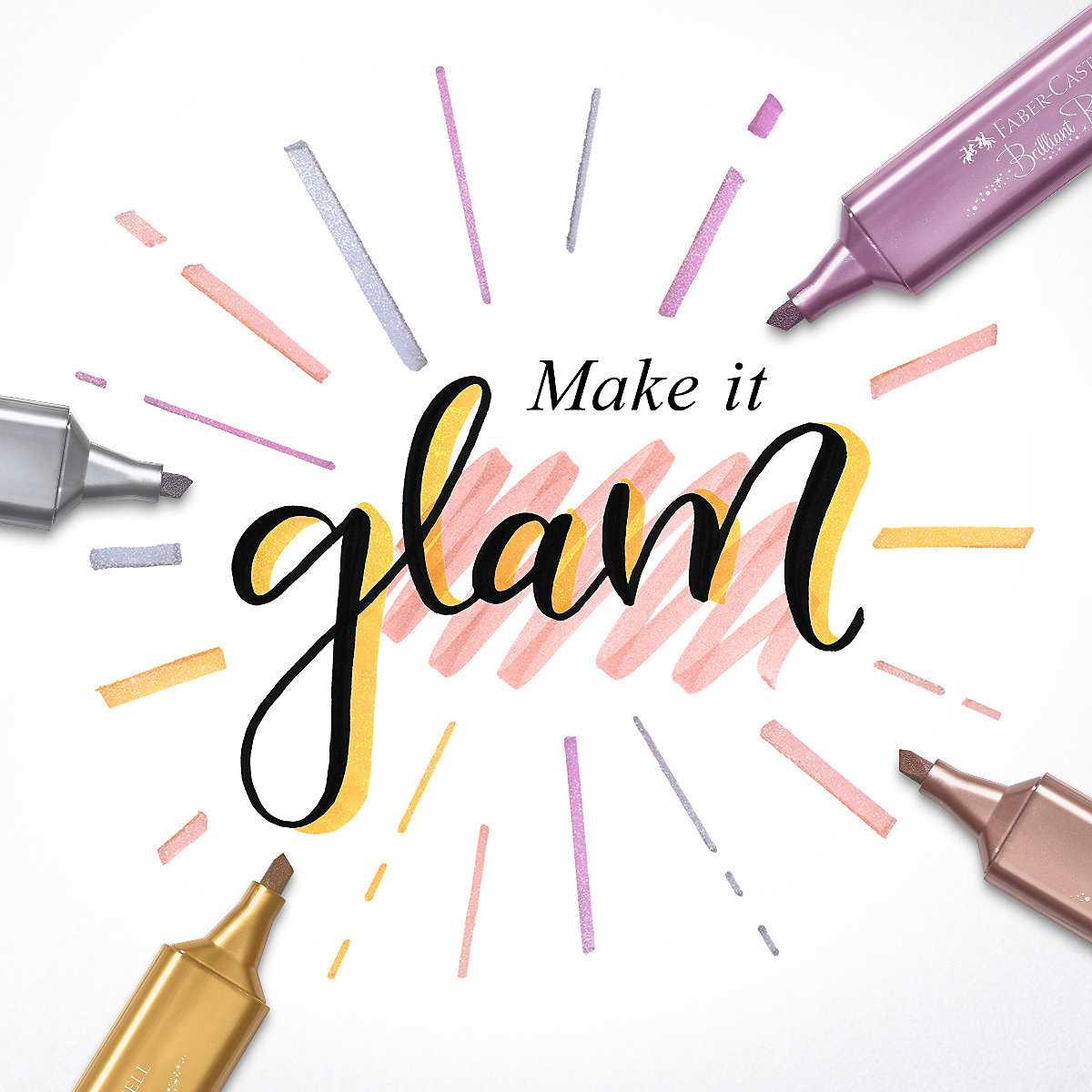Textmarker Metallic, 4 Farben