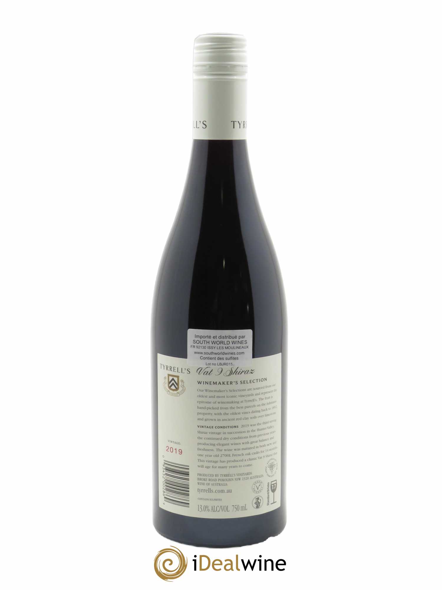Hunter Valley Tyrrell's Wines Vat 9 Shiraz  2019 - Lot de 1 Bouteille