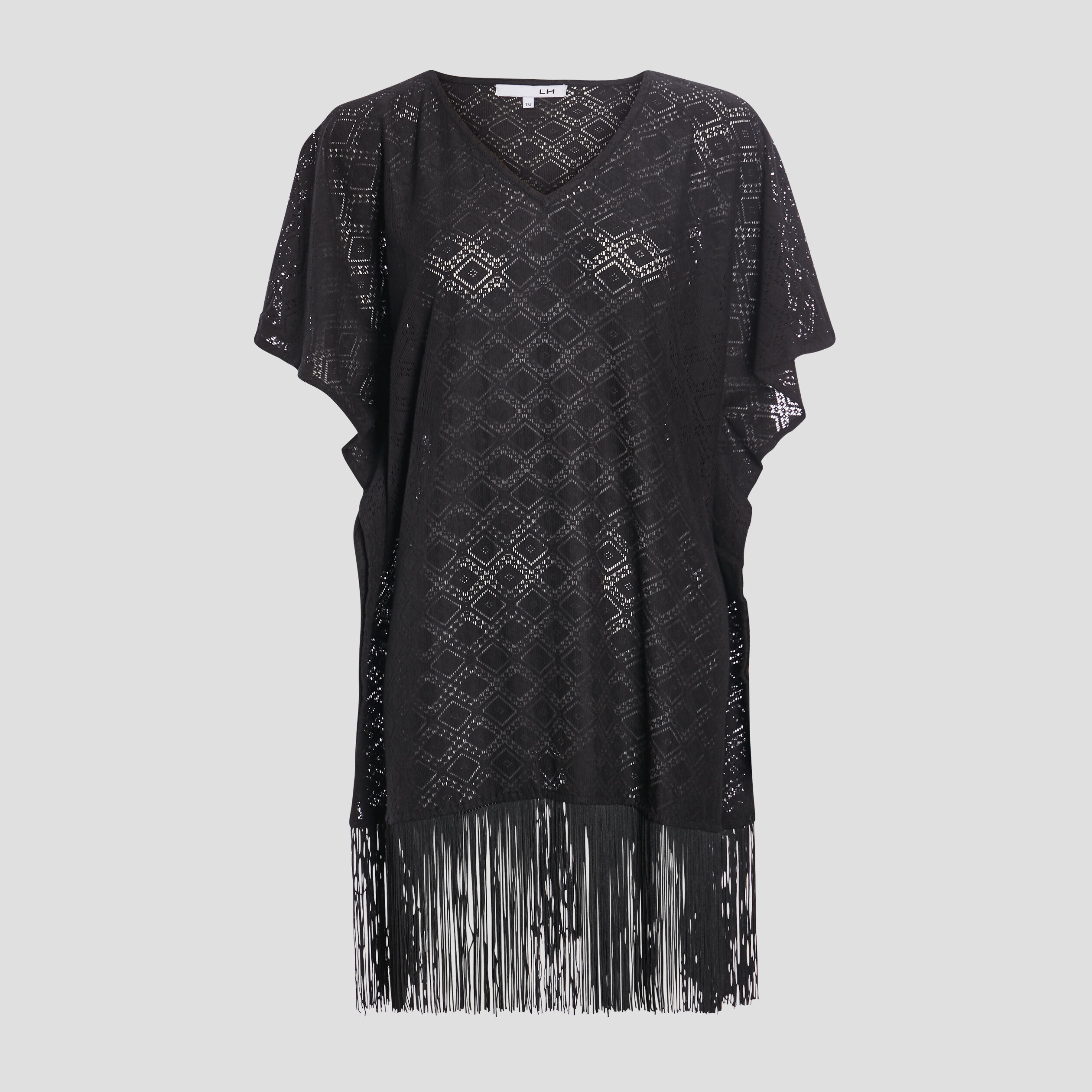Robe de plage à franges noir femme | La Halle