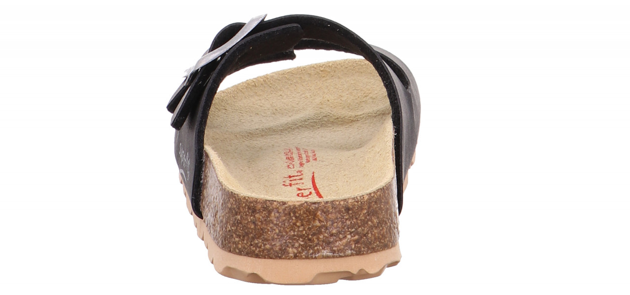 FUSSBETTPANTOFFEL - Schwarz Pantoffel mit Schnalle