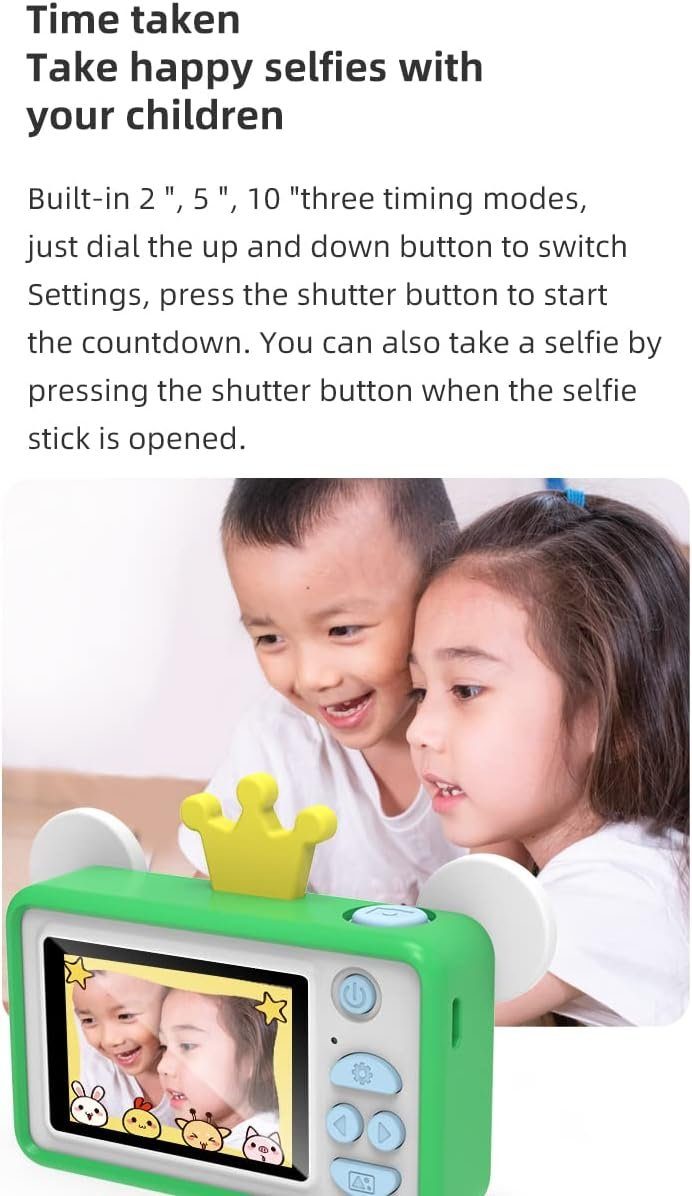 A Ade 1080P Digitalkamera Kinder mit 2 Zoll IPS Berührbarem Bildschirm Kinderkamera (32 MP, inkl. Geschenk für 3-12 Jahre Kinder, 4 Filter, 32GB TF-Karte)