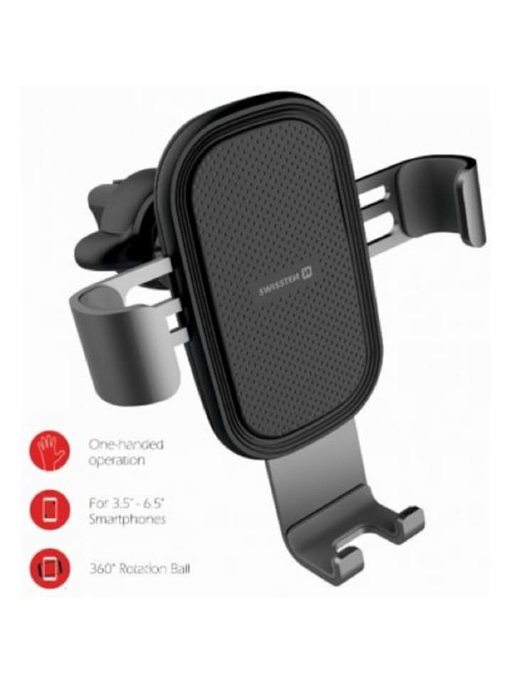Swissten Gravity 360 Grad Universal Auto-Lüftungshalter für mobile Geräte in schwarz günstig kaufen 20 cm