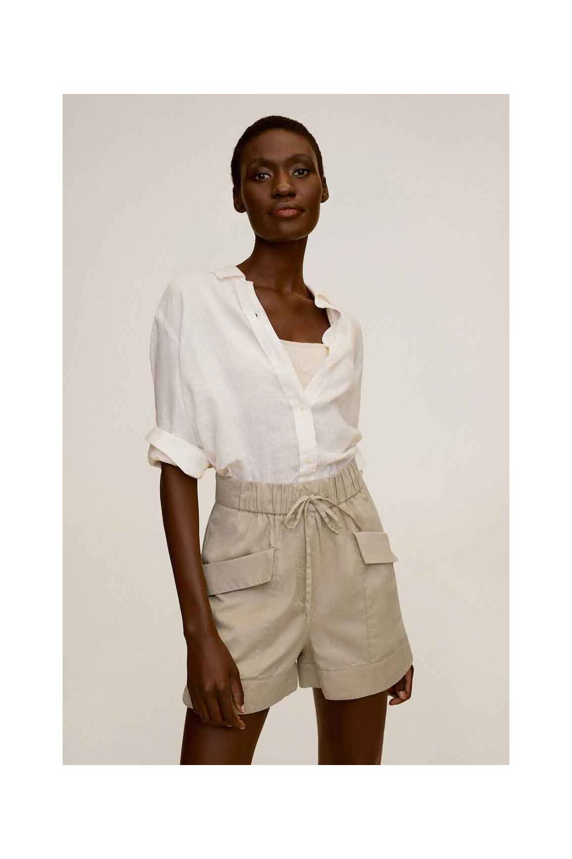 Mango Shorts 1 Femme couleur gris