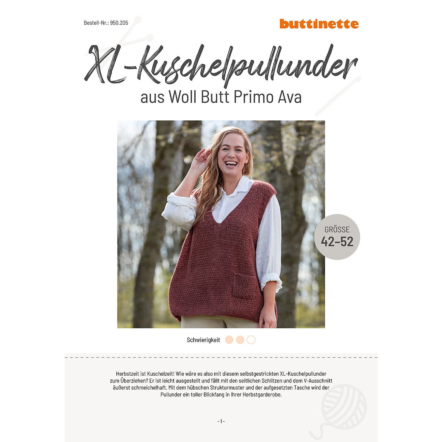 Strickanleitung – XL-Kuschelpullunder aus Woll Butt Primo Ava