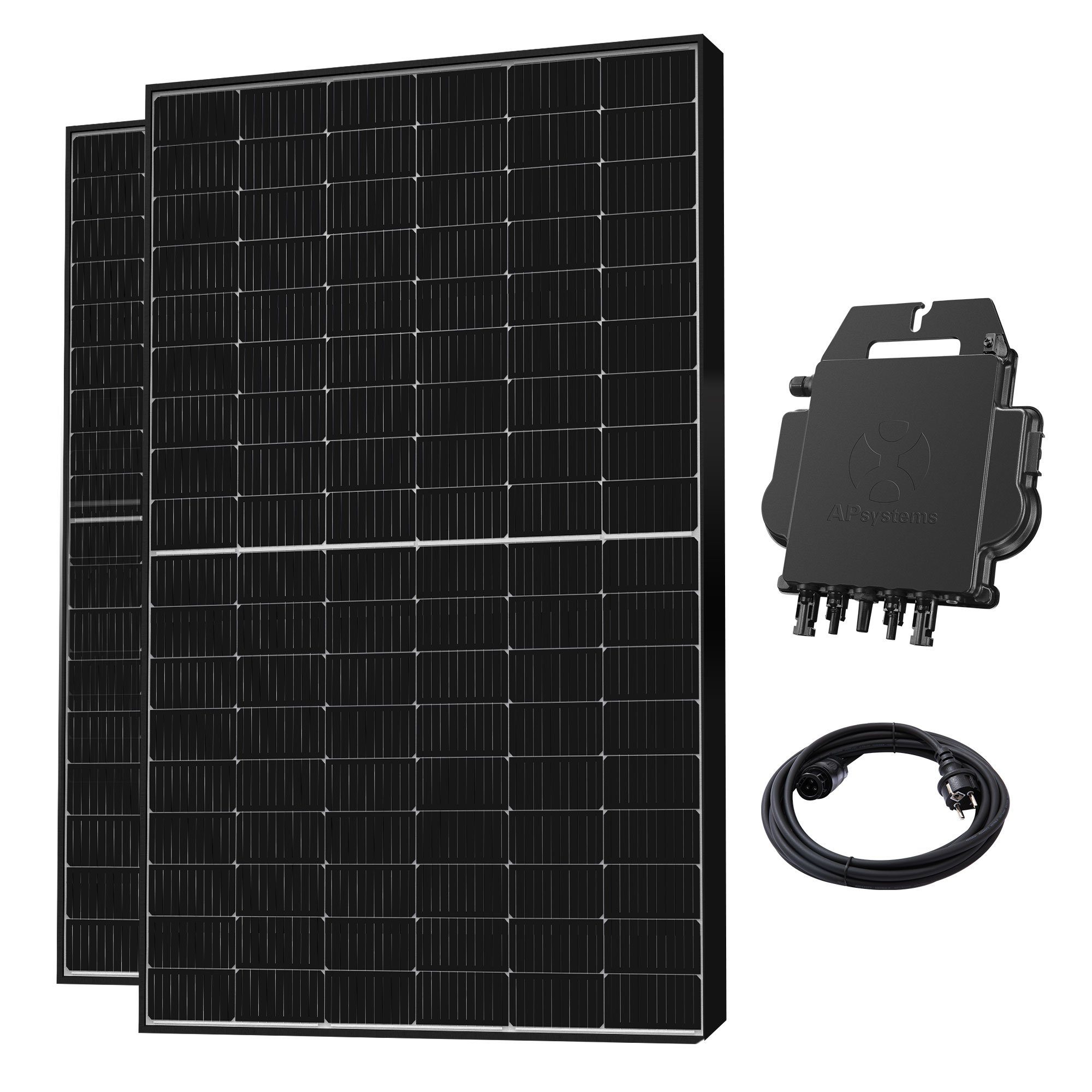 E.For.U Solarmodul Balkonkraftwerk 820W/800W KomplettSteckdose, 800,00 W, Mini-Solaranlage, (0% MwSt., Wechselrichter Upgradebar 600W auf 800W - WiFi Fernüberwachung), Mini-Solaranlage mit 2x Halterungen